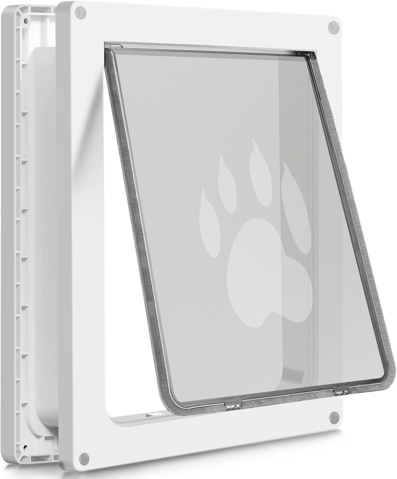 CEESC Dog Door for Pets Up to 45 lb, Weatherproof Pet Door for Cats and Dogs, Durable, Snap-in Closing Panel Included, Suitable for Interior and Exterior Doors(Medium White) - Image 1